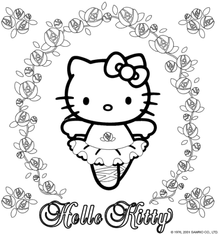  Kitty Coloring on Hello Kitty     Coloring Pages   All Things Crafty